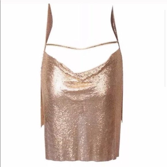 Gold metal and sequin club dress - Picture 6 of 6